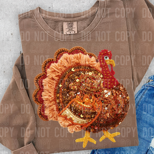 TURKEY SEQUIN YARN-Ready to Press Transfer