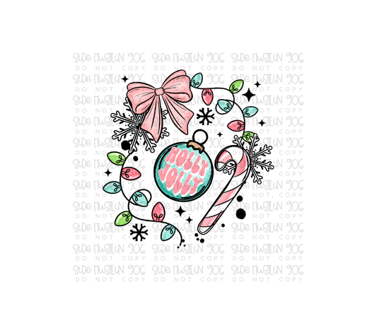 Holly Jolly Ornament-Ready to Press Transfer