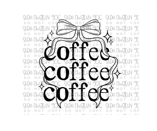 Coffee Bow Single Color-Ready to Press Transfer