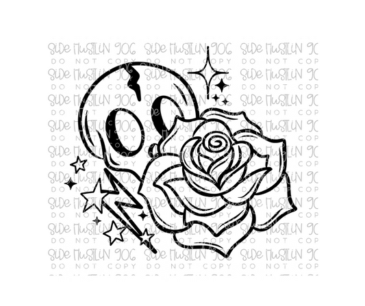 Tattoos and Concerts skull-Ready to Press Transfer