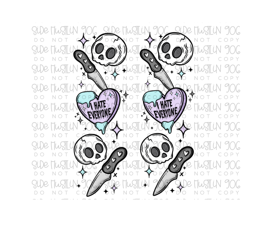 I Hate Everyone Sleeves-Ready to Press Transfer