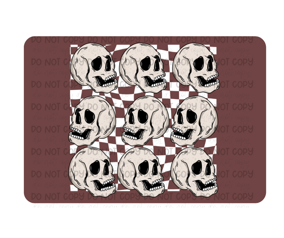 Skellie Checker white-Ready to Press Transfer