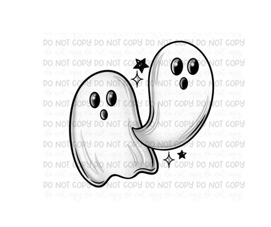 Ghosties black stars-Ready to Press Transfer