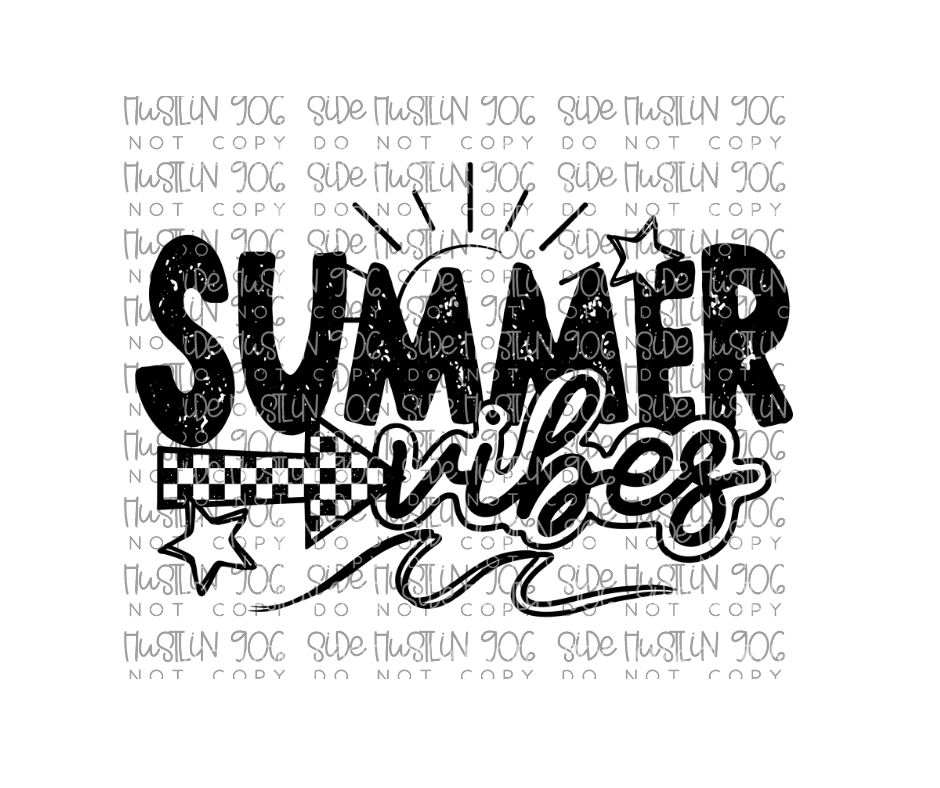 Summer Vibes Single Color-Ready to Press Transfer