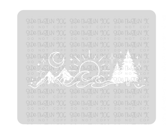 Mountains Trees and Waves-Ready to Press Transfer