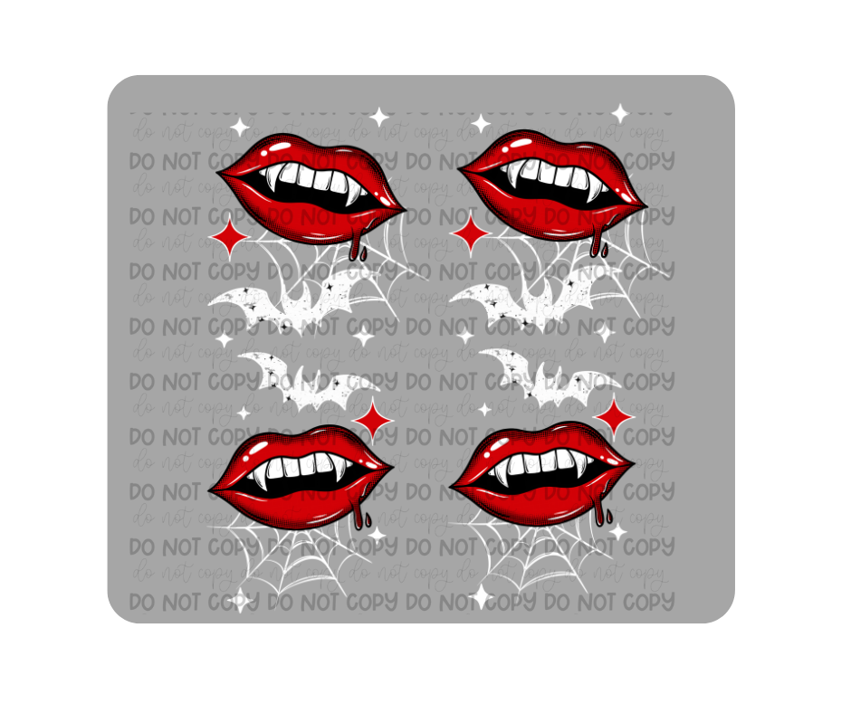 Vampire Lips white SLEEVES-Ready to Press Transfer