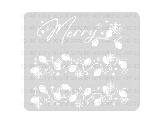 Merry Lights single color white-Ready to Press Transfer