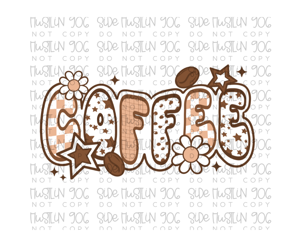 Coffee-Ready to Press Transfer