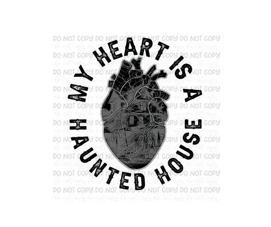 Heart is a Haunted House black-Ready to Press Transfer