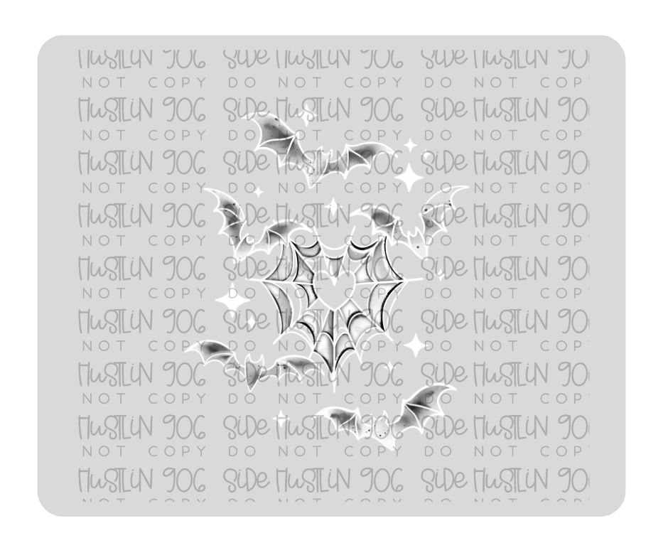 Bats and Heart Web white-Ready to Press Transfer