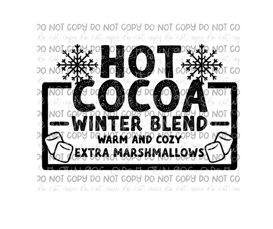 Hot Cocoa Black-Ready to Press Transfer