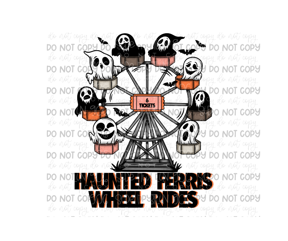 Haunted Ferris Wheel Rides-Ready to Press Transfer