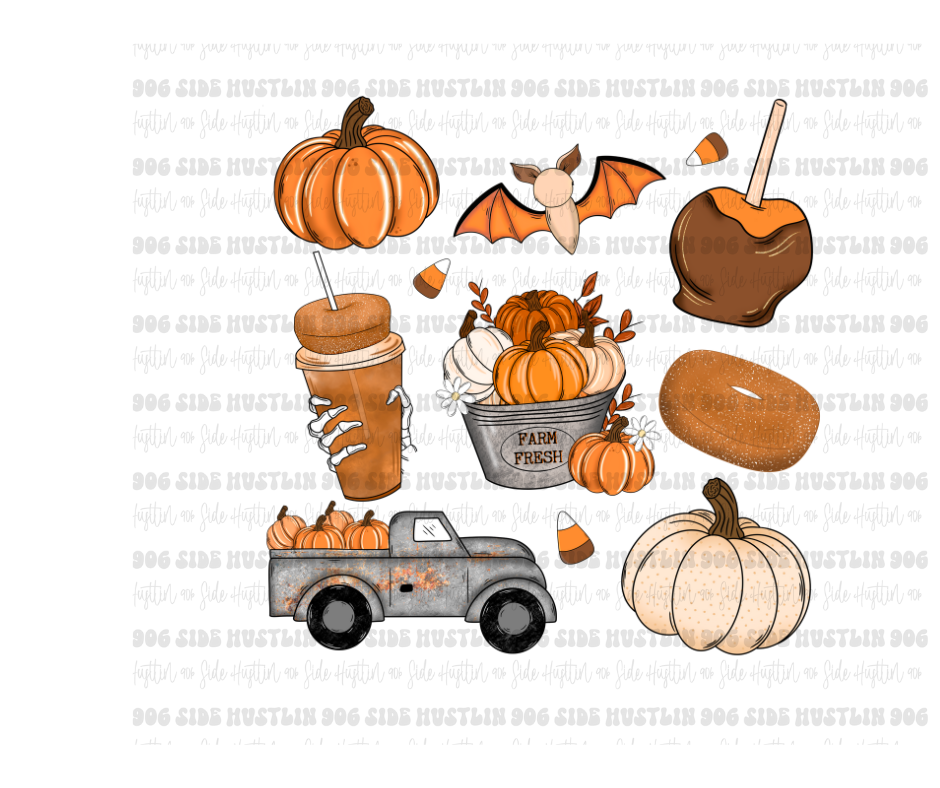 Fall things Doodle-Ready to Press Transfer