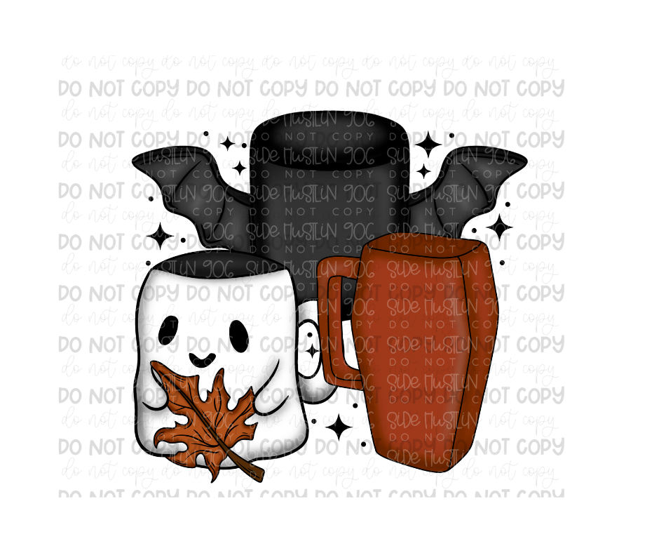 Halloween Mugs red-Ready to Press Transfer