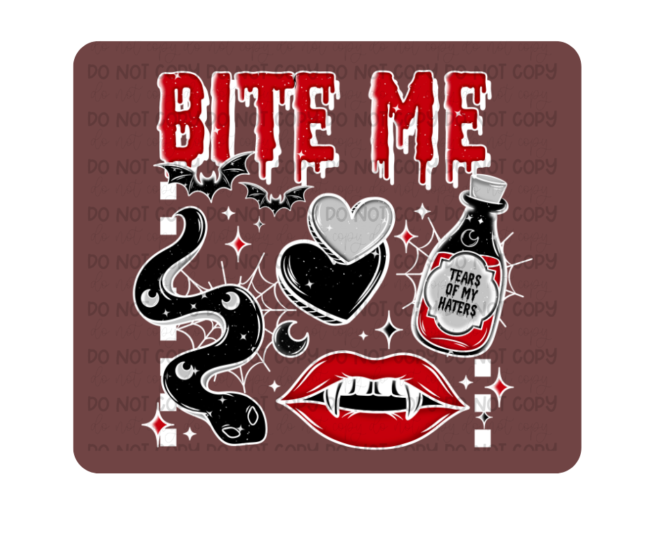 Bite Me white-Ready to Press Transfer