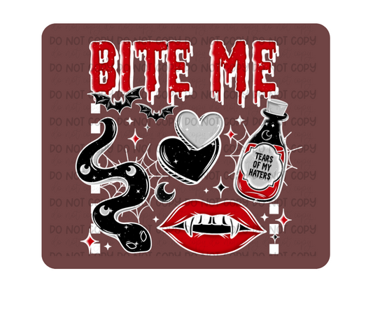 Bite Me white-Ready to Press Transfer