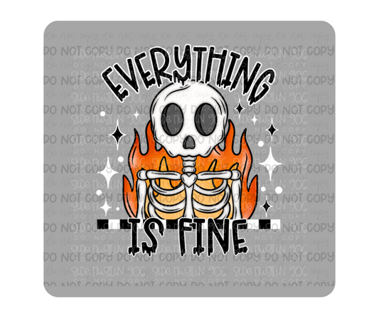 Everything is Fine white outline-Ready to Press Transfer