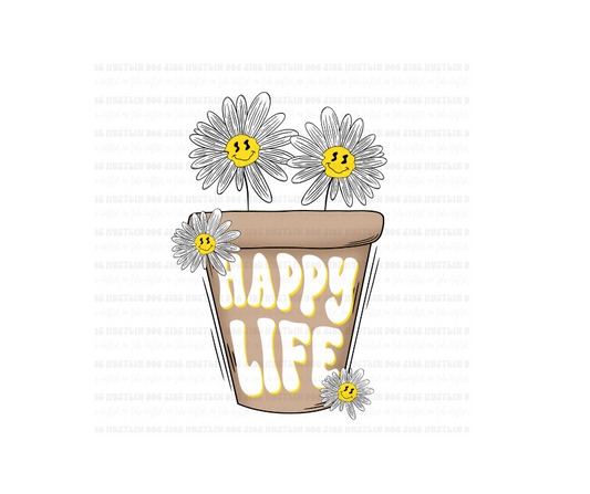 Happy Life daisies-Ready to Press Transfer