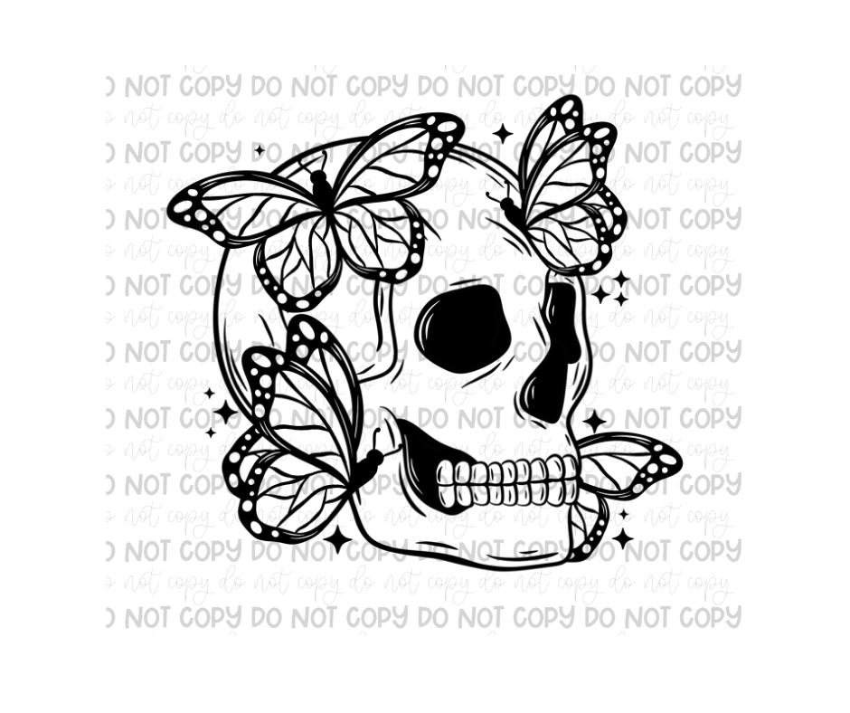 Butterfly Skull-Ready to Press Transfer