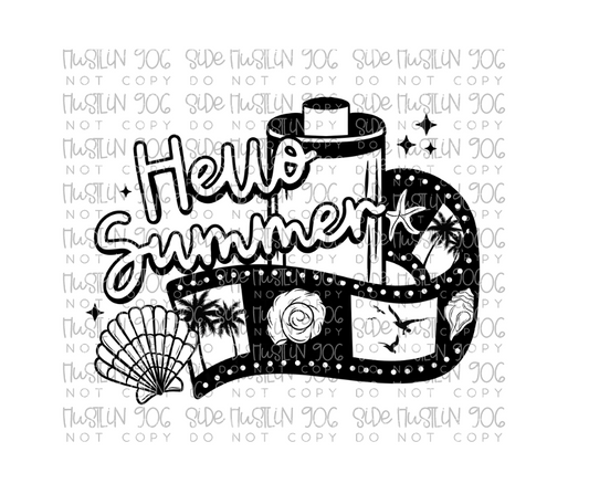 Hello Summer Film Single Color-Ready to Press Transfer