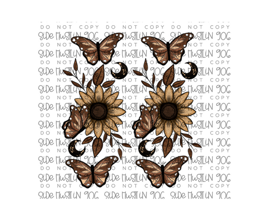 Sunflower Butterflies Sleeves-Ready to Press Transfer