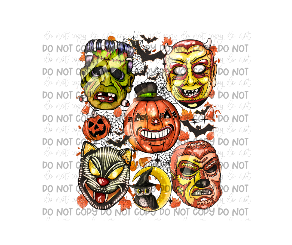 Vintage Masks-Ready to Press Transfer