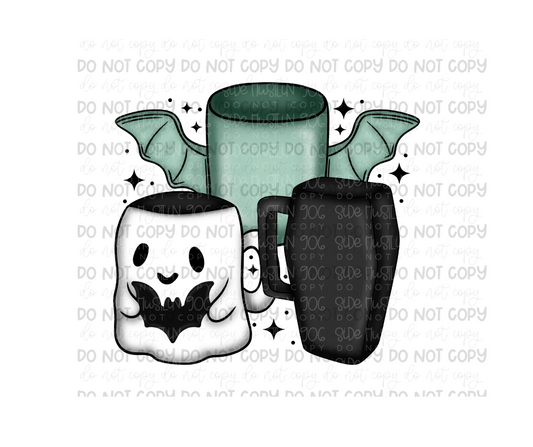 Halloween Mugs green-Ready to Press Transfer