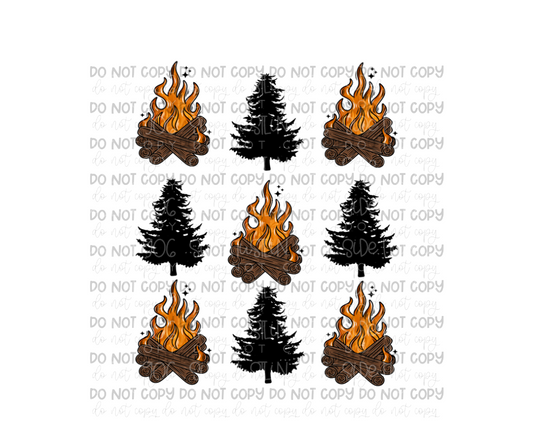 Campfire Grid -Ready to Press Transfer