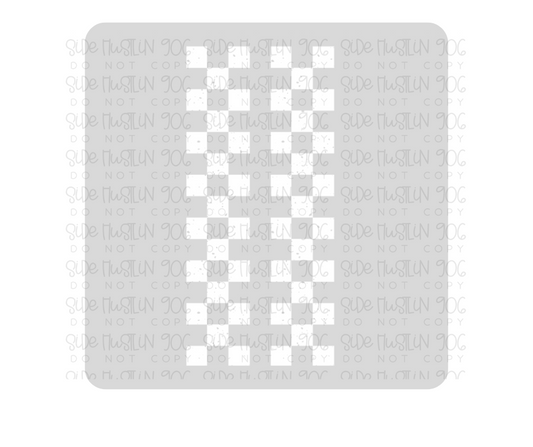 Distressed Checker white Sleeves-Ready to Press Transfer