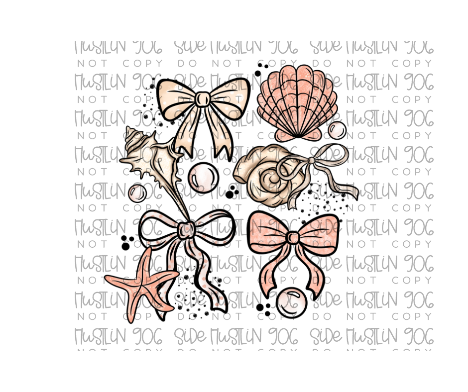 Seashell Bows-Ready to Press Transfer