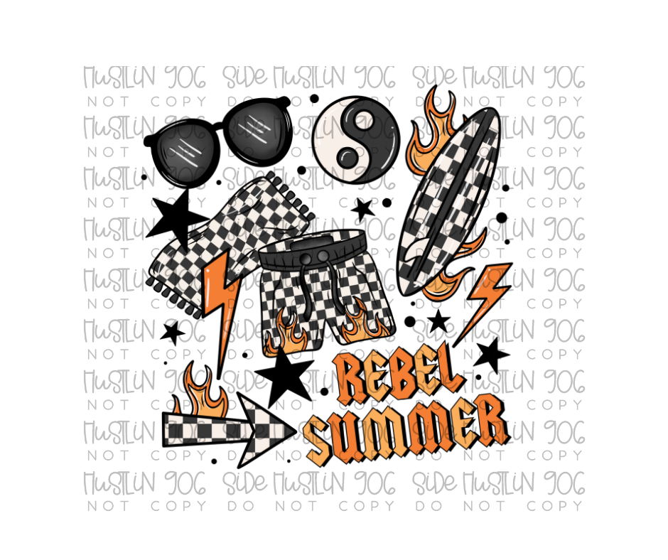 Rebel Summer Collage-Ready to Press Transfer