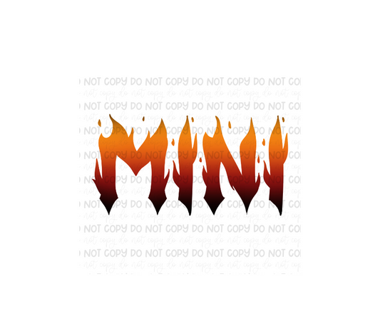 Mini flame font-Ready to Press Transfer