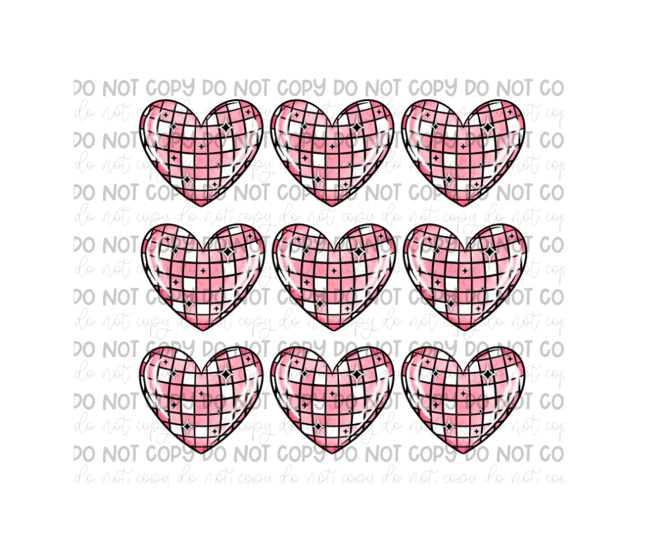 Disco Hearts-Ready to Press Transfer