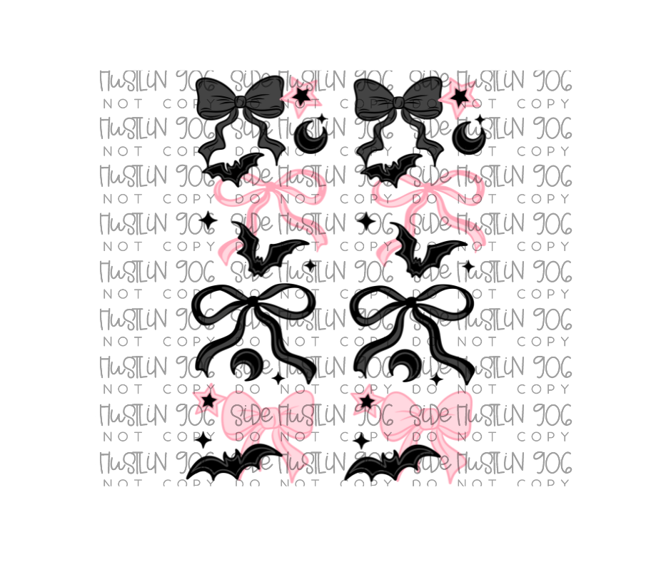 Girl Bats and Bows Sleeve-Ready to Press Transfer