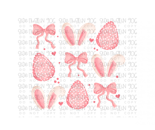 Pink Easter grid-Ready to Press Transfer