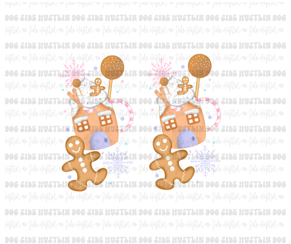 Gingerbread Hot Cocoa SLEEVES-Ready to Press Transfer