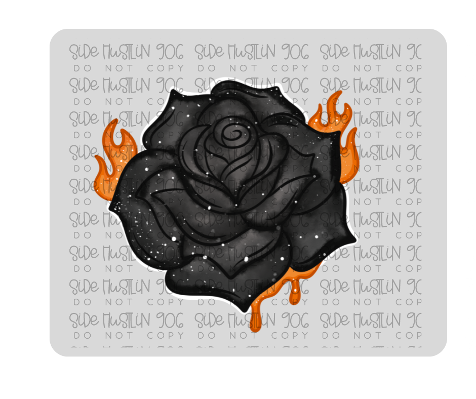 Circle Small Rose White Accents-Ready to Press Transfer