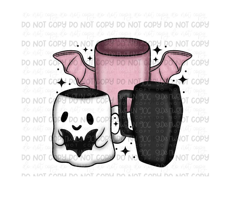 Halloween Mugs pink-Ready to Press Transfer