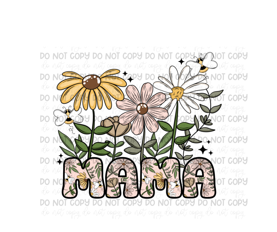 Mama Floral-Ready to Press Transfer