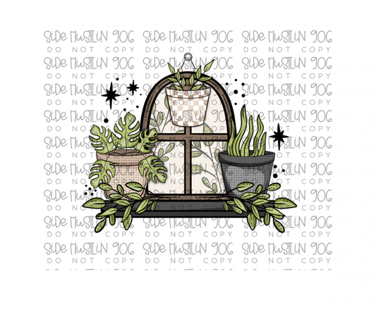 Plant Shelf window-Ready to Press Transfer