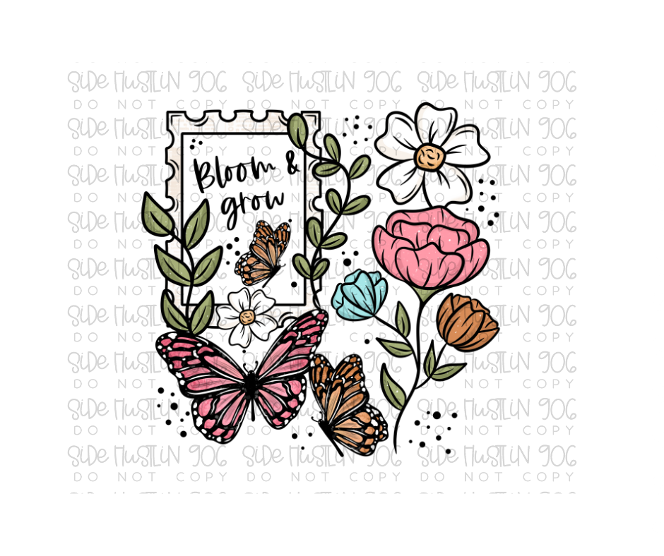 Bloom & Grow Spring-Ready to Press Transfer
