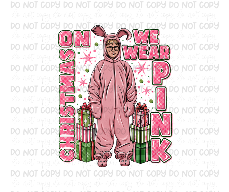 Wear pink on Christmas-Ready to Press Transfer