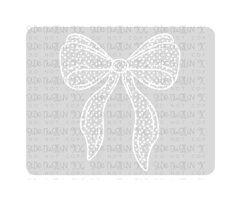Polka Dot Bow White-Ready to Press Transfer