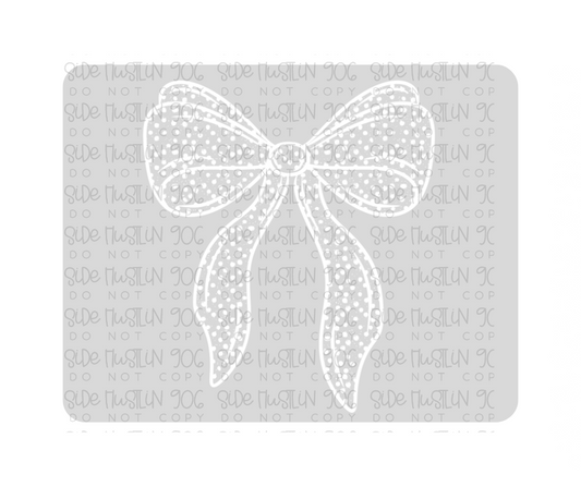 Polka Dot Bow White-Ready to Press Transfer