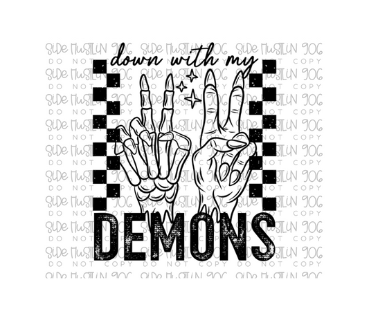 Down with my Demons single color-Ready to Press Transfer