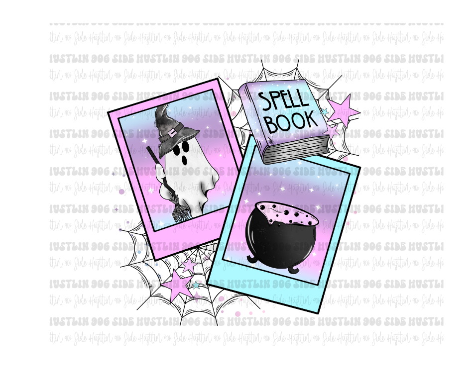 Spell Book Polaroid-Ready to Press Transfer