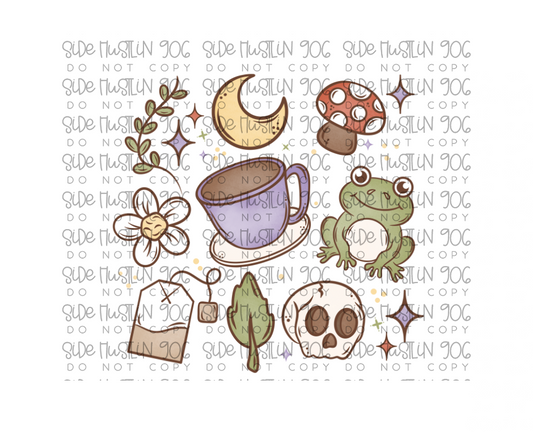 Spring Cottagecore Frog Collage-Ready to Press Transfer
