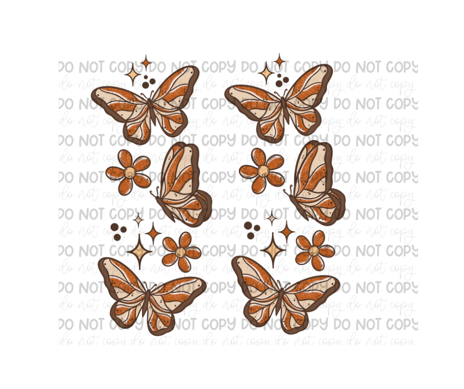 Fall Butterflies SLEEVES-Ready to Press Transfer