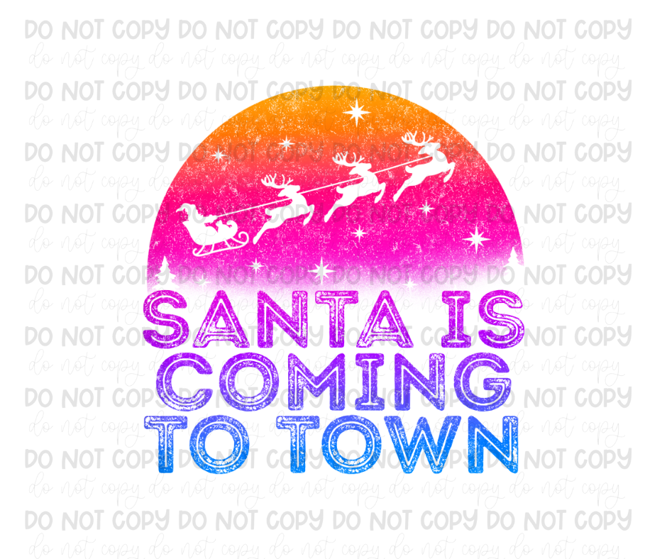 Santa is Coming to Town-Ready to Press Transfer