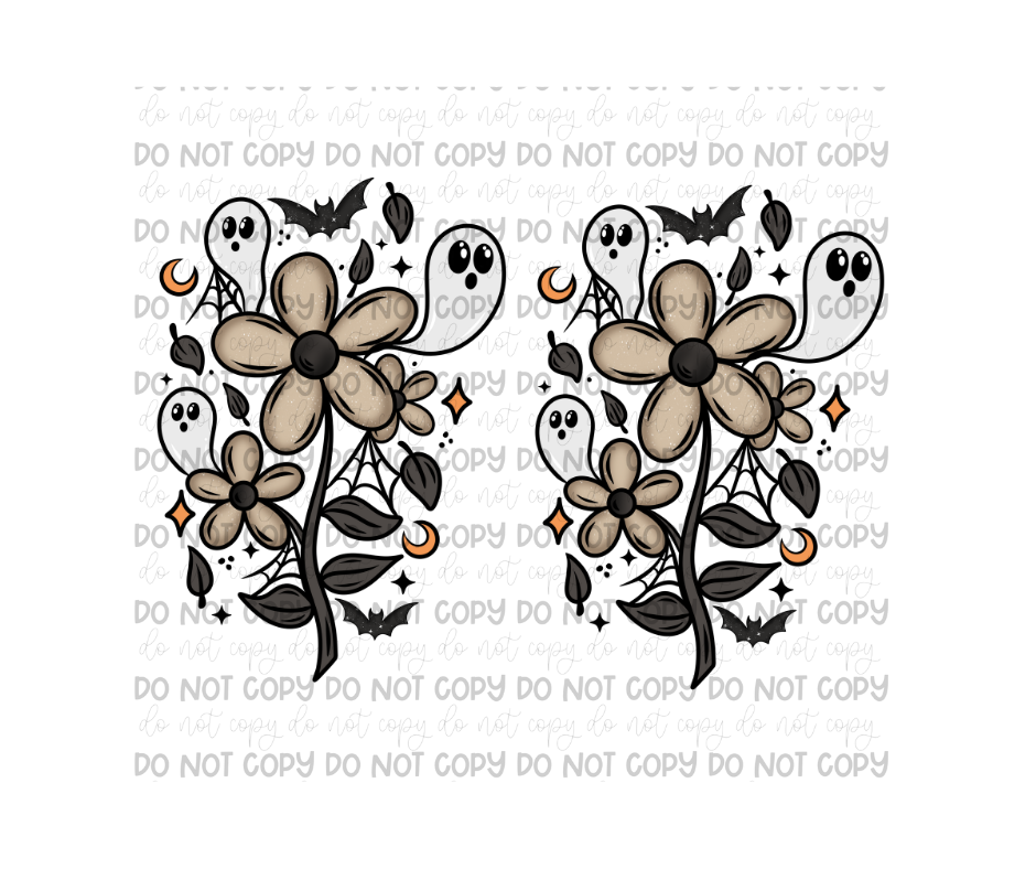 Floral Coffee ghost SLEEVES-Ready to Press Transfer